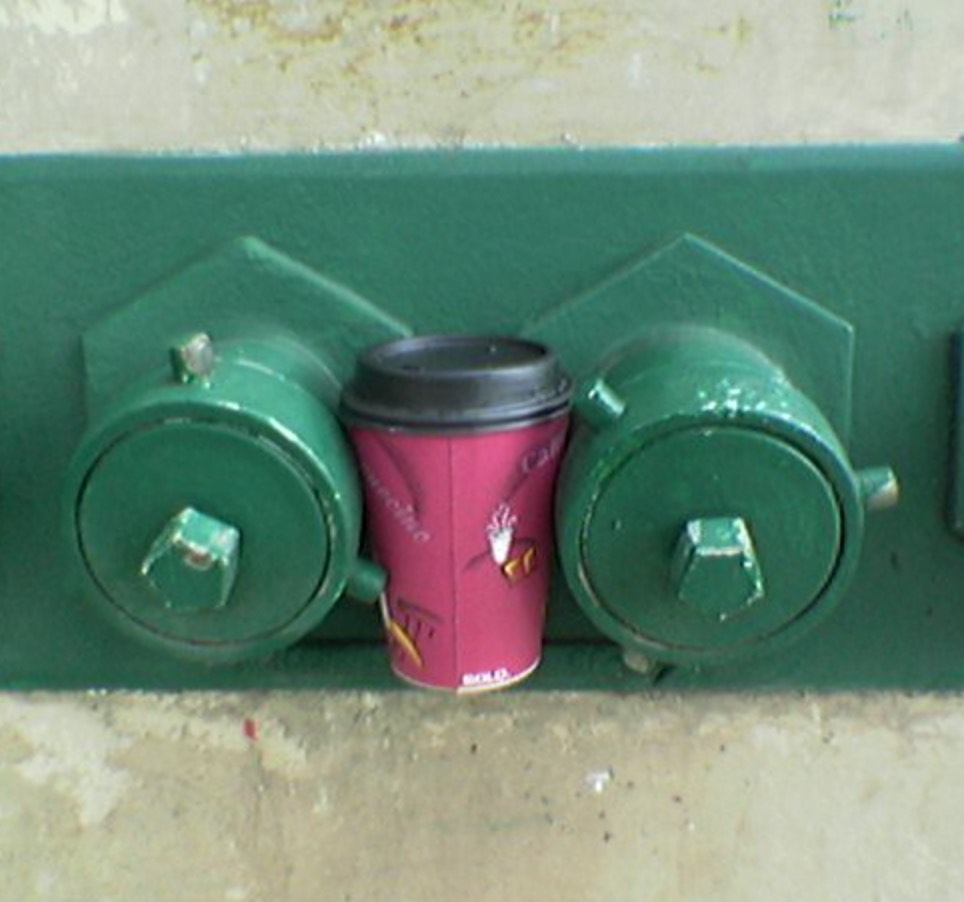 An impromtu cup holder